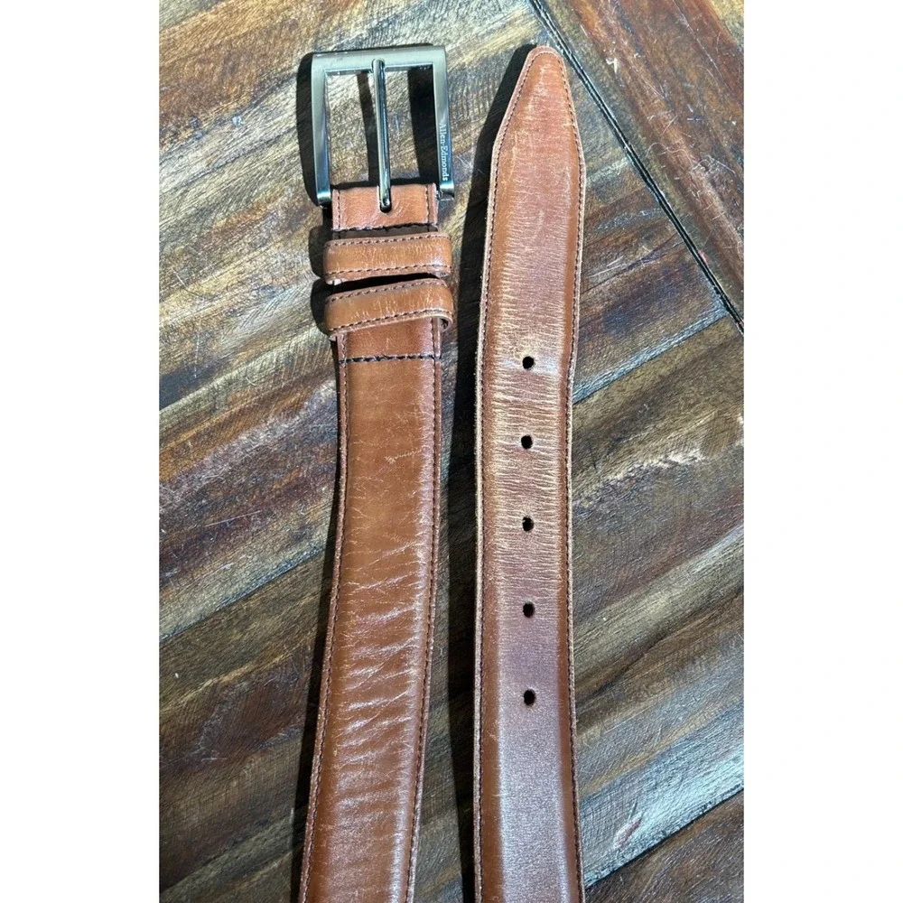 Allen Edmonds Brown Calfskin Leather Belt Mens Size 40 1.25
